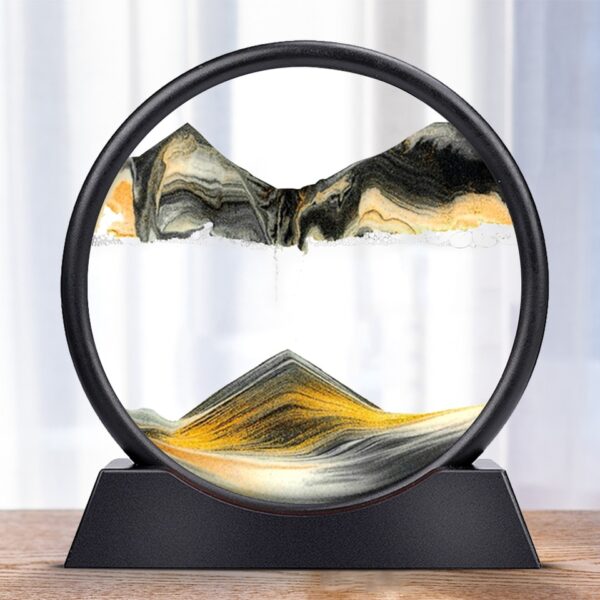 Creative 3D Glass Sandscape in Motion Hourglass Moving Sand Frame Art Picture Display Flowing Gift - Image 2