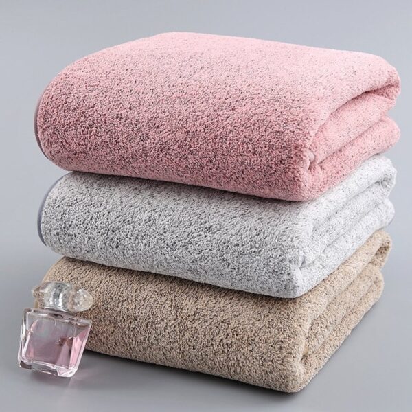Bamboo Charcoal Coral Velvet Fiber Bath Towel Adult Quick-drying Soft Absorbent Solid Color