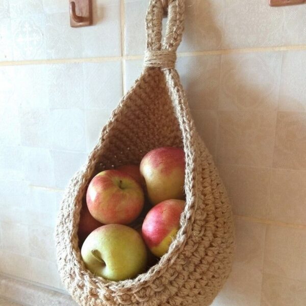 Vegetable Fruit Baskets Natural Jute Woven Hanging Baskets for Kitchen - Image 6