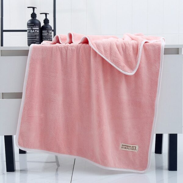 Bamboo Charcoal Coral Velvet Fiber Bath Towel Adult Quick-drying Soft Absorbent Solid Color - Image 14