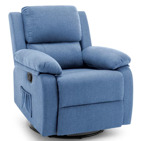 Recliner Chair, 360 Swivel Rocker Chair for Adults, Small Rocking Recliner for Small Spaces, Upholstered Fabric Glider Recliner - Image 9