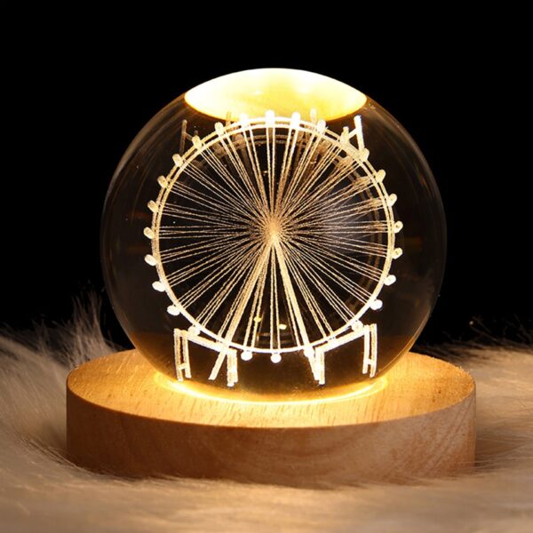 Unique Glowing Planetary GalaxyAstronaut Crystal Ball Night Lights USB Power Warm Bedside Light - Image 7