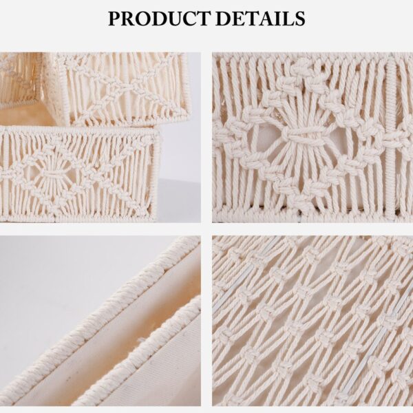 2PCS Nordic Cotton Rope Storage Baskets Woven Desktop Sundries Kids Toys Organizer Box Baby Dirty Clothes Laundry Basket Hamper - Image 5