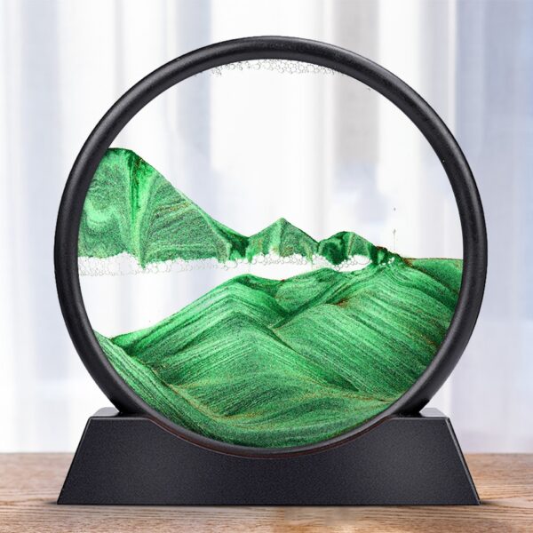 Creative 3D Glass Sandscape in Motion Hourglass Moving Sand Frame Art Picture Display Flowing Gift - Image 3