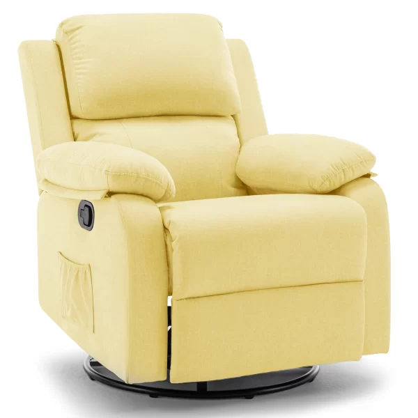 Recliner Chair, 360 Swivel Rocker Chair for Adults, Small Rocking Recliner for Small Spaces, Upholstered Fabric Glider Recliner - Image 13