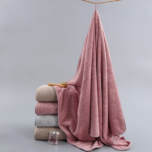 Bamboo Charcoal Coral Velvet Fiber Bath Towel Adult Quick-drying Soft Absorbent Solid Color - Image 10