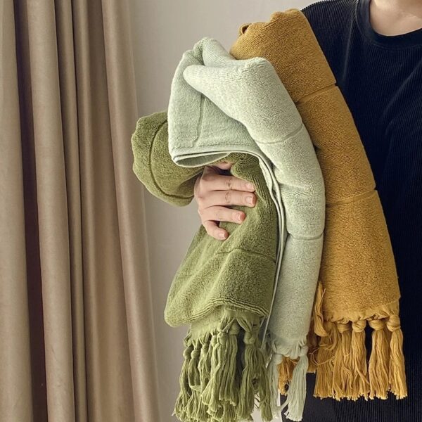 Turkey Tassel Bath Towel Plush Washcloth Washed Worsted Cotton Soft Absorbent Japanese Bathroom - Image 7
