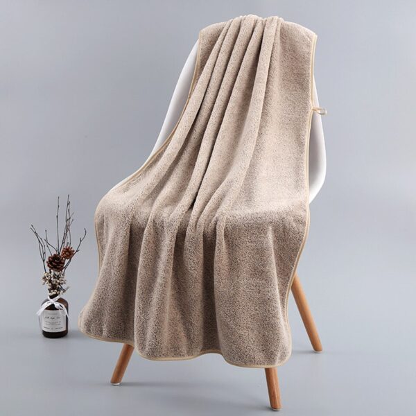 Bamboo Charcoal Coral Velvet Fiber Bath Towel Adult Quick-drying Soft Absorbent Solid Color - Image 11