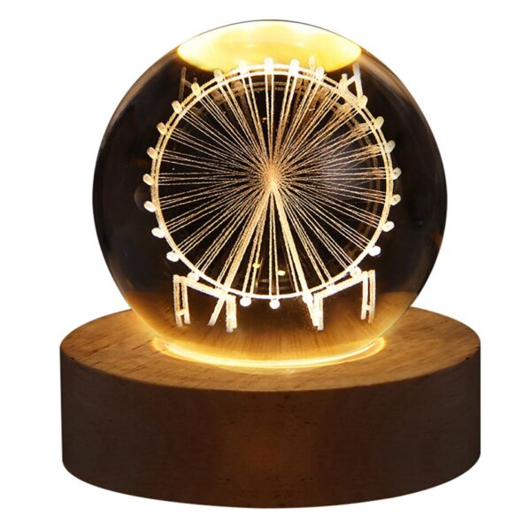 Unique Glowing Planetary GalaxyAstronaut Crystal Ball Night Lights USB Power Warm Bedside Light - Image 2