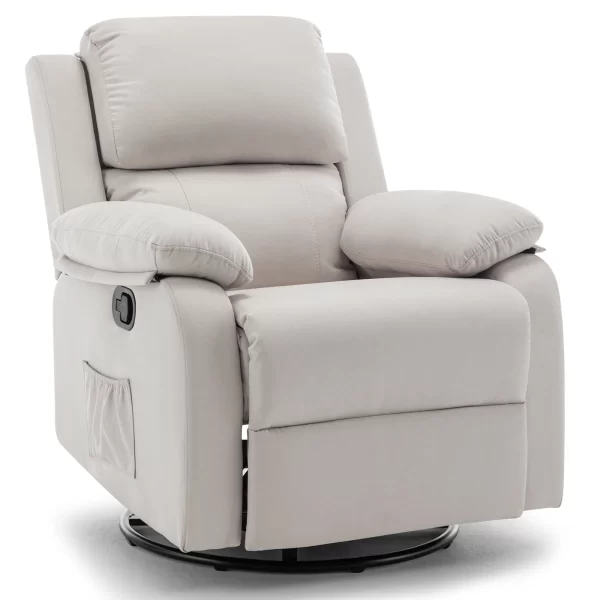 Recliner Chair, 360 Swivel Rocker Chair for Adults, Small Rocking Recliner for Small Spaces, Upholstered Fabric Glider Recliner - Image 11