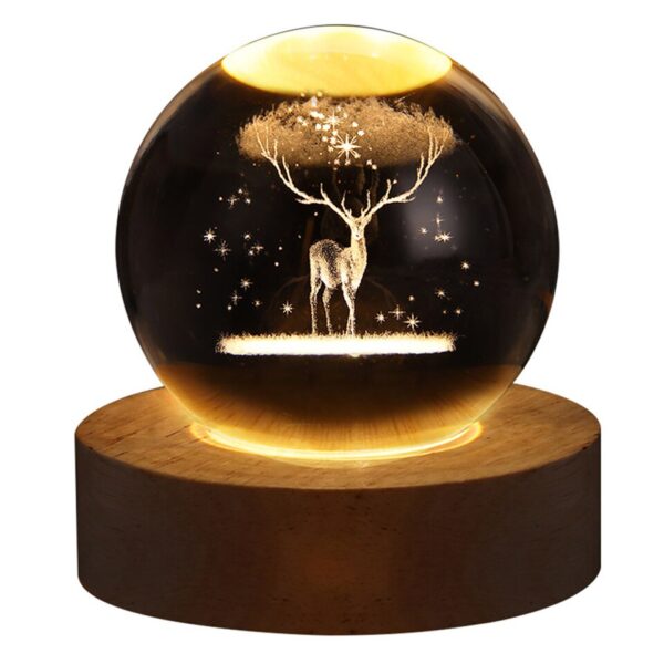 Unique Glowing Planetary GalaxyAstronaut Crystal Ball Night Lights USB Power Warm Bedside Light - Image 5