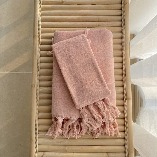 Turkey Tassel Bath Towel Plush Washcloth Washed Worsted Cotton Soft Absorbent Japanese Bathroom - Image 2