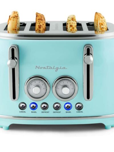 CLTOS4AQ Classic Retro 4-Slice Toaster, Aqua