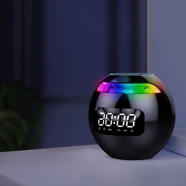 Spherical Music Player Clock Bluetooth-compatible 5.0 Speaker LED Screen Wake Up Clocks - Image 4