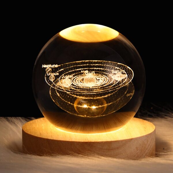 Unique Glowing Planetary GalaxyAstronaut Crystal Ball Night Lights USB Power Warm Bedside Light - Image 10