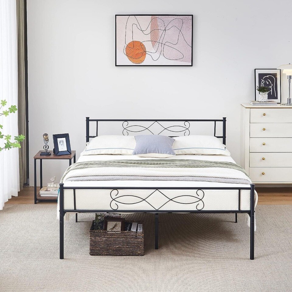 Full Size Bed Frame Metal Platform/Mattress Foundation with headboard Footboard/Steel Slat - Image 6