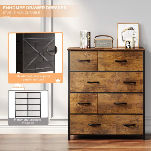 EnHomee 2.5/5mm Bedroom wooden Dresser  Storage Cabinet with 8 Drawers - Image 6