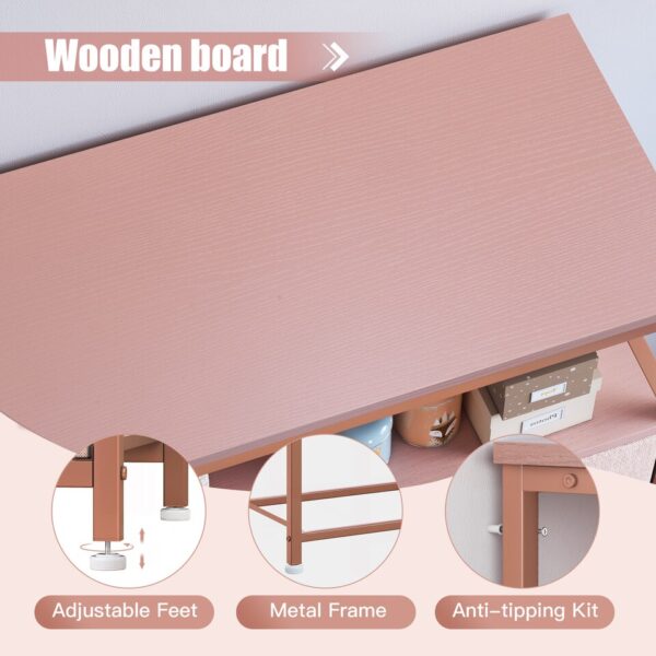 EnHomee Pink Dressers for Bedroom 7 Drawers for Clothes  wooden Shelves Anti-tipping - Image 7
