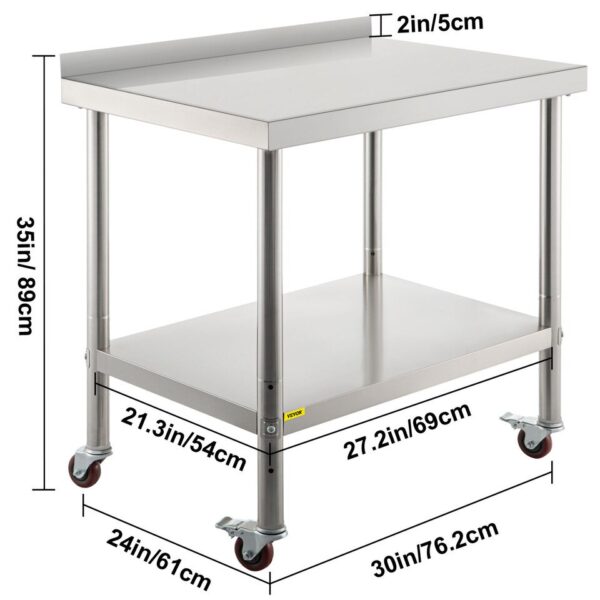 VEVOR Stainless Steel Work Prep Table - Image 2