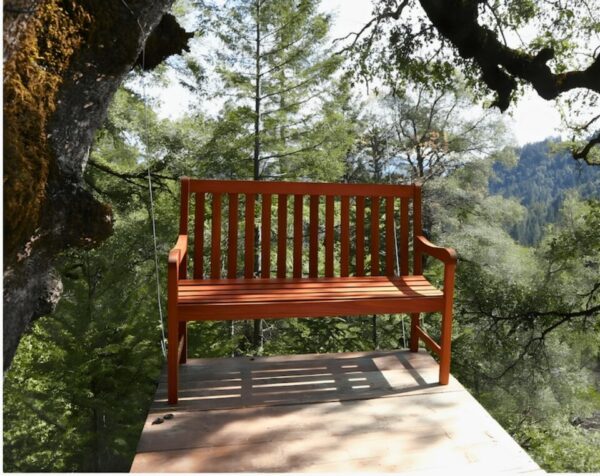 4-Feet Patio Wood Bench Garden Outdoor Bench with Eucalyptus Wood - Image 4