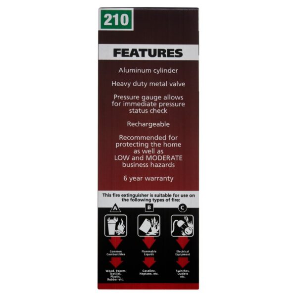 Pro 210 Fire Extinguisher, 4lb, 2-A, 10-B:C - Image 2
