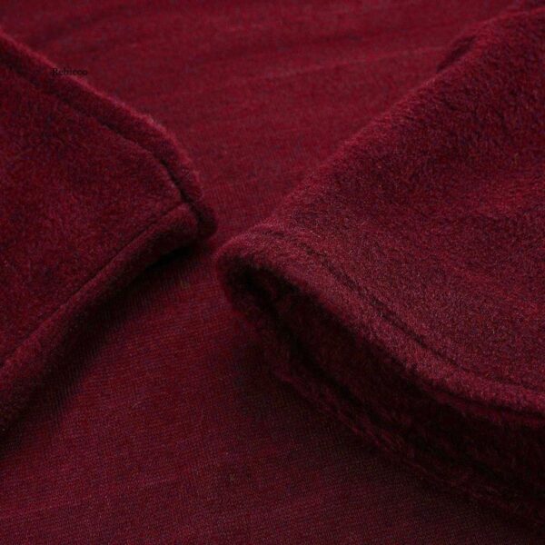 Men's Autumn Winter Thick Long-sleeved Bathrobe Comfortable Hooded Robe Nightgown Bath Gown - Image 2