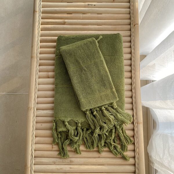 Turkey Tassel Bath Towel Plush Washcloth Washed Worsted Cotton Soft Absorbent Japanese Bathroom - Image 10