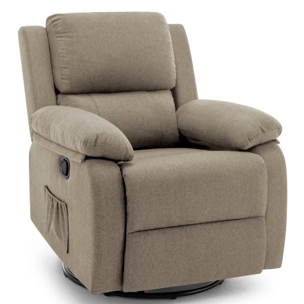 Recliner Chair, 360 Swivel Rocker Chair for Adults, Small Rocking Recliner for Small Spaces, Upholstered Fabric Glider Recliner - Image 14