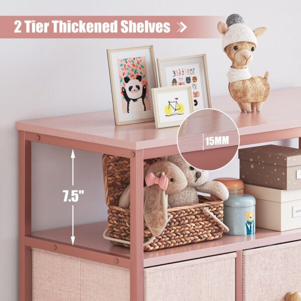 EnHomee Pink Dressers for Bedroom 7 Drawers for Clothes  wooden Shelves Anti-tipping - Image 6