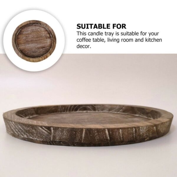 Rustic Wooden Tray Candle Holder Multi-purpose Tray Lightweight - Image 6