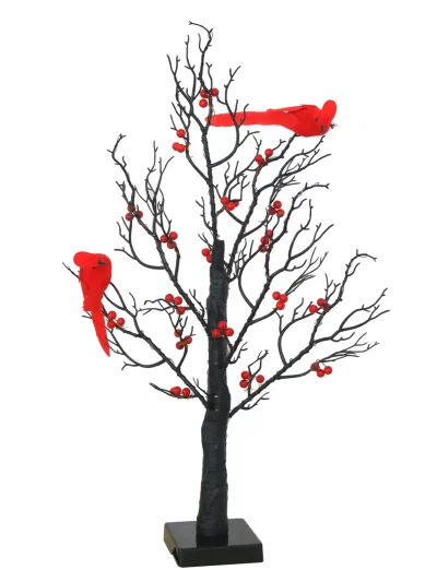 Vintage Glowing Tree with Cardinals