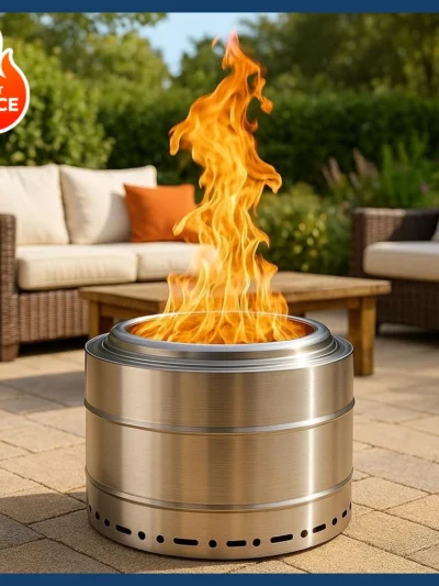 Smokeless Fire Pit 19 Inch for Outdoor Wood Burning