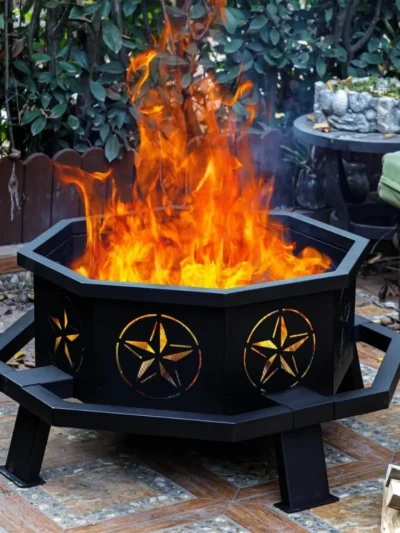 35 Inch Octagonal Wood Burning Fire Pit